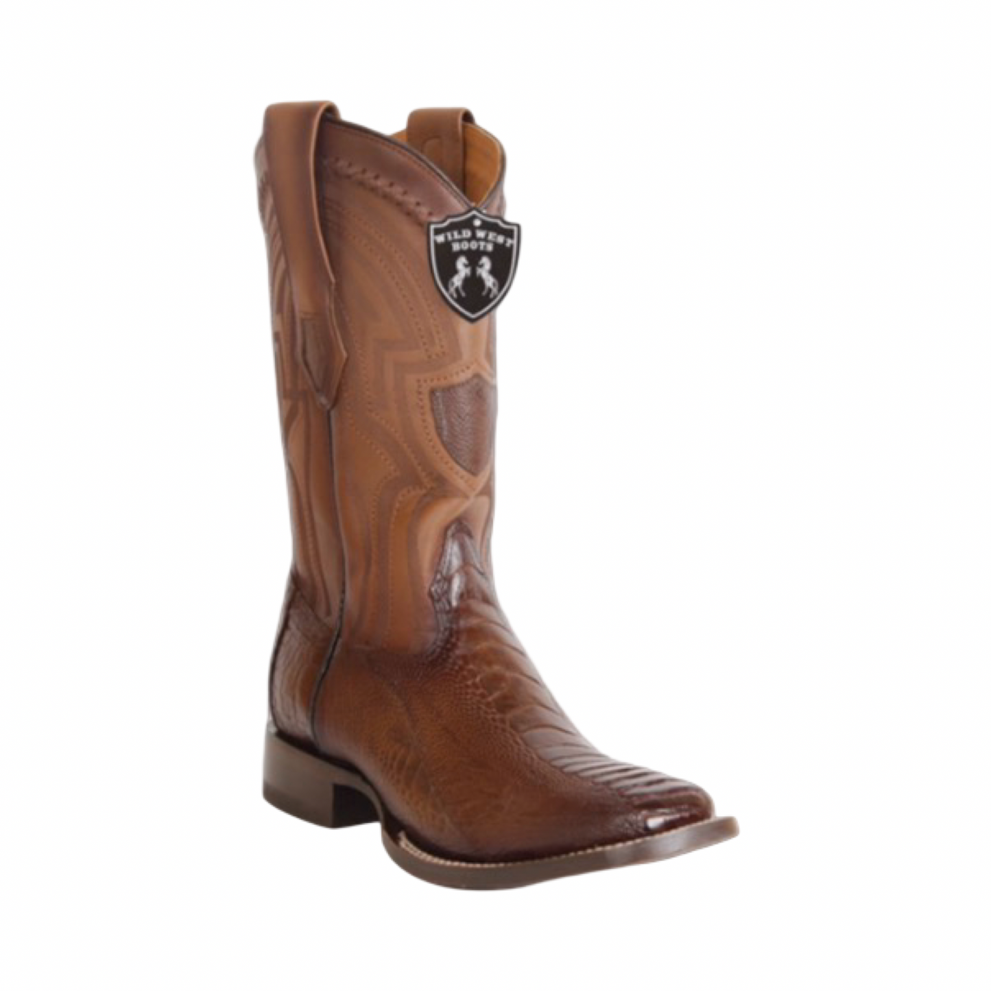 Botas rancheras de pata de avestruz color Faded Brown.