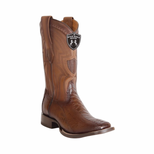 Botas rancheras de pata de avestruz color Faded Brown.