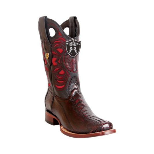 Botas estilo rodeo de pata de avestruz color Blackcherry.