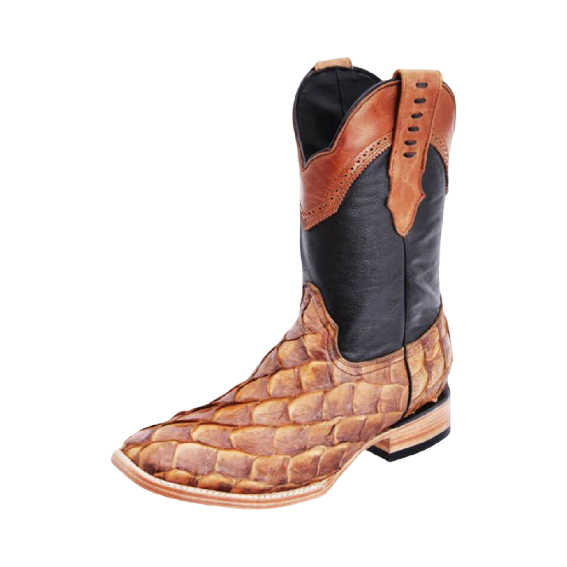 Botas de pirarucu color Oryx con horma Rodeó White Diamond.