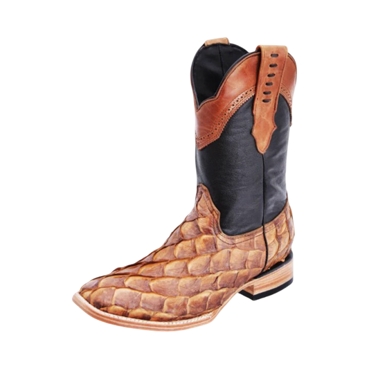 Botas de pirarucu color Oryx con horma Rodeó White Diamond.