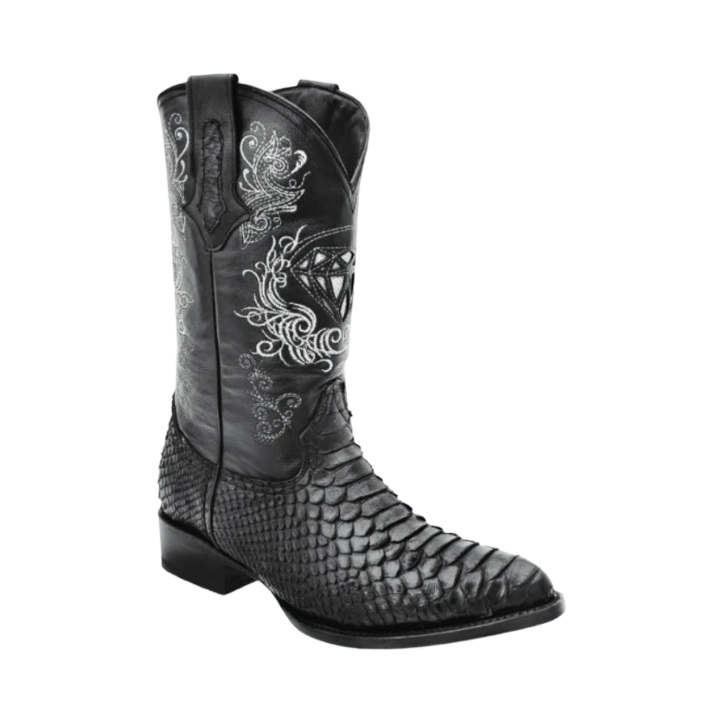 Botas de pitón negras para hombre fabricadas con horma 400.