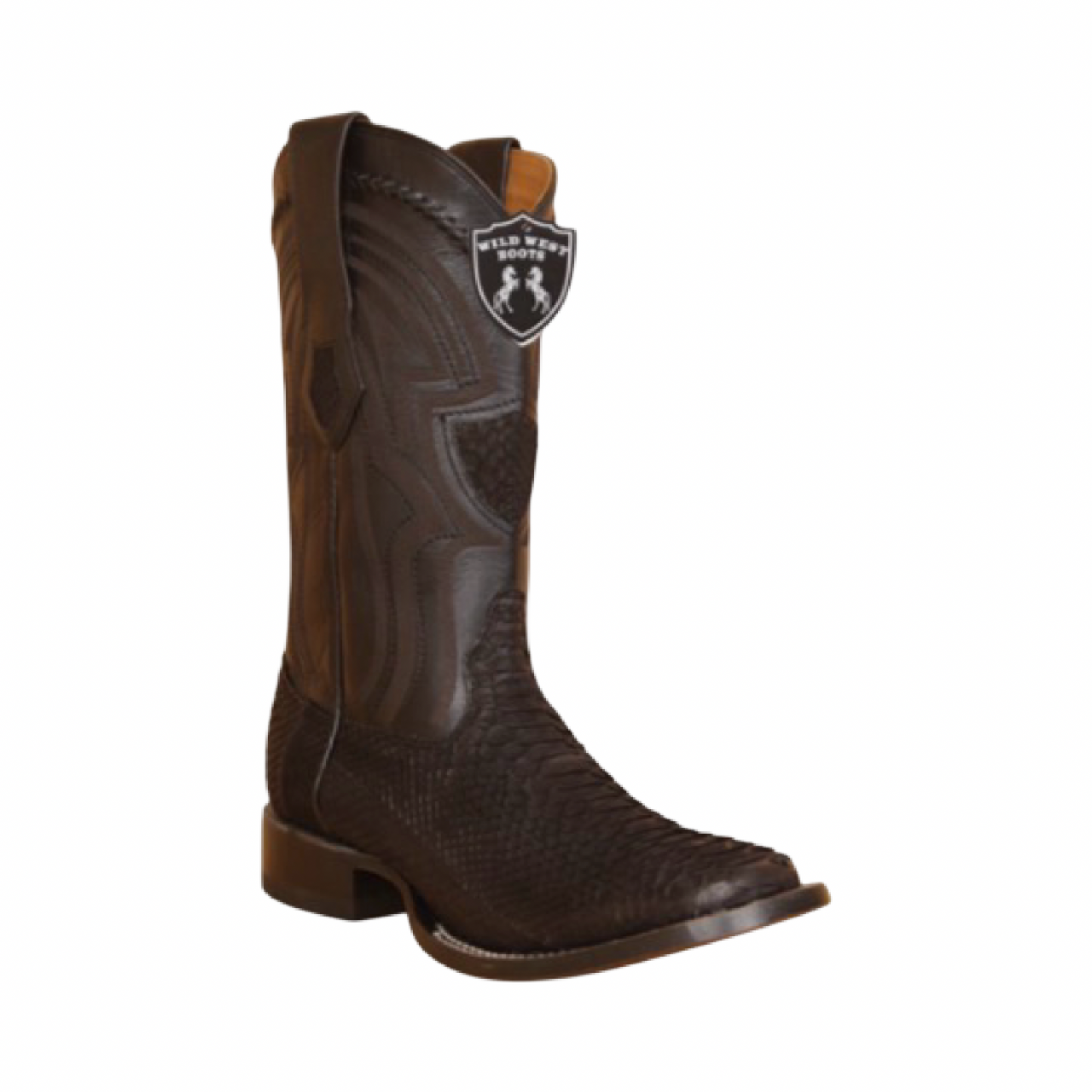 Botas de pitón Nubuck Black con punta Ranch Wild West