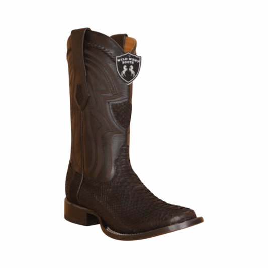 Botas de pitón Nubuck Black con punta Ranch Wild West