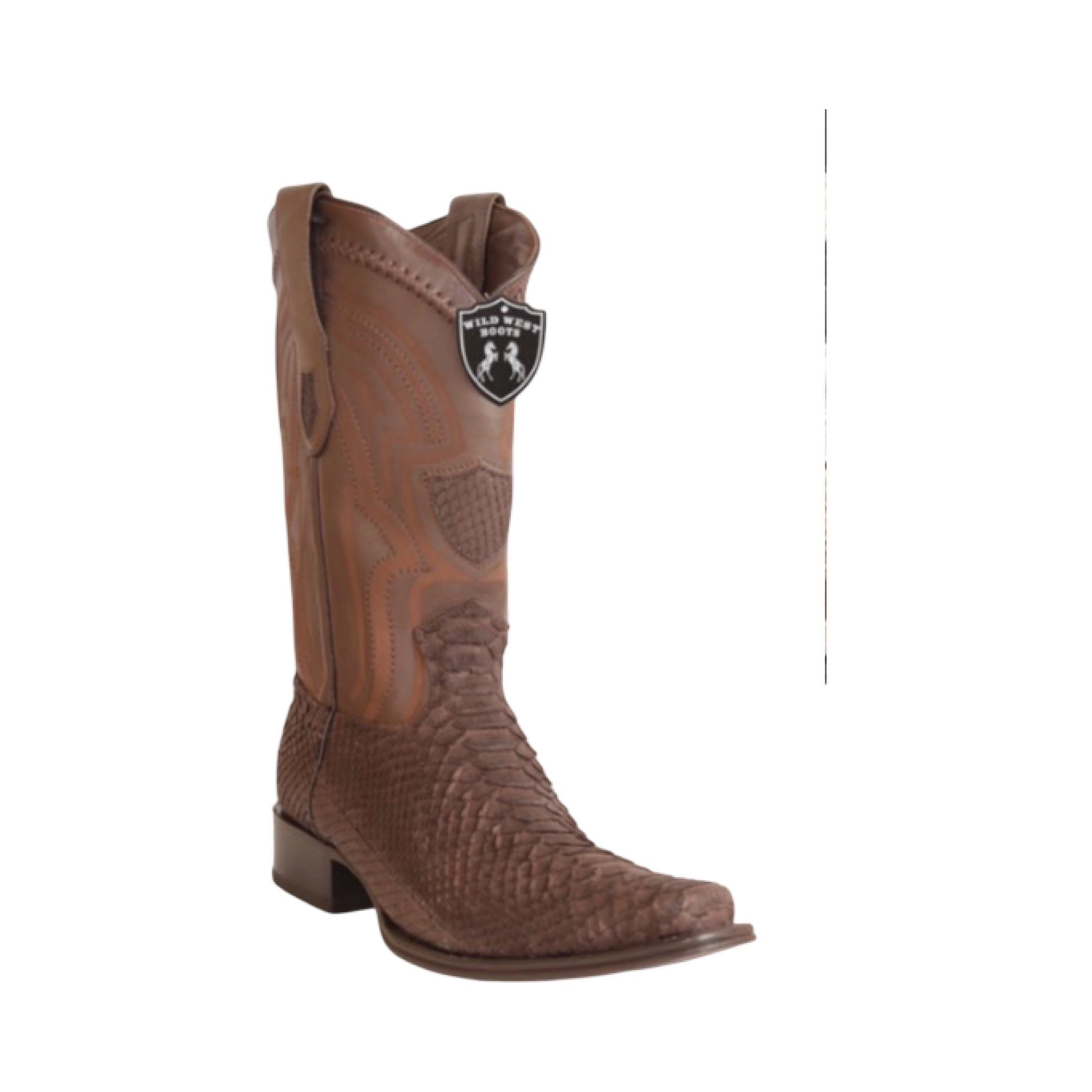 Bota de pitón Nubuck Brown con horma Europea