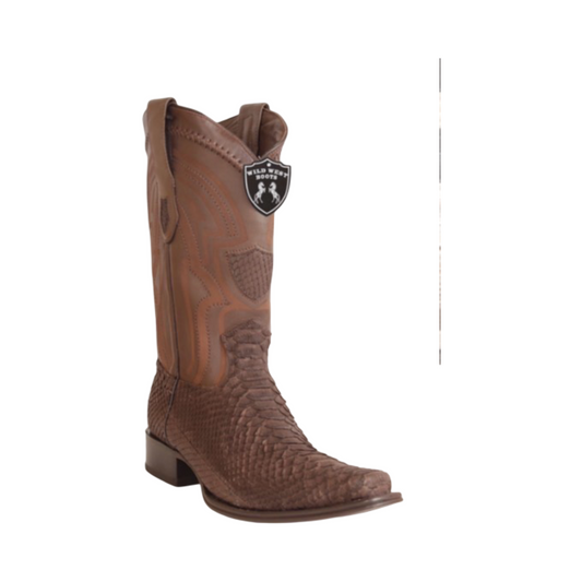 Bota de pitón Nubuck Brown con horma Europea