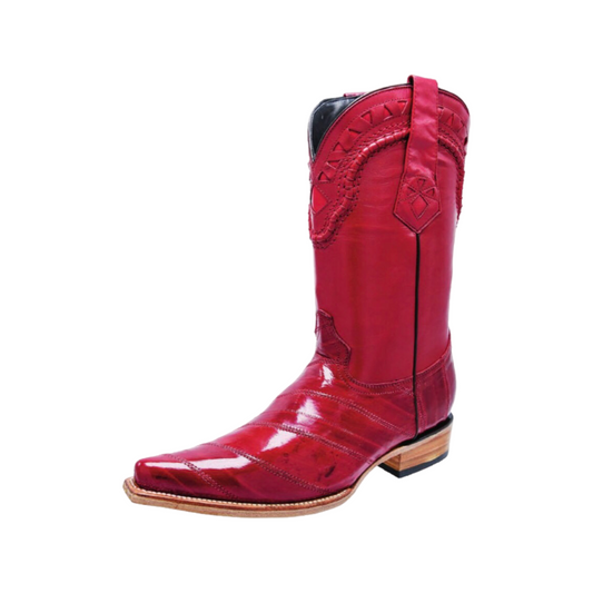 Botas rojas de anguila estilo 3X White Diamonds Boots