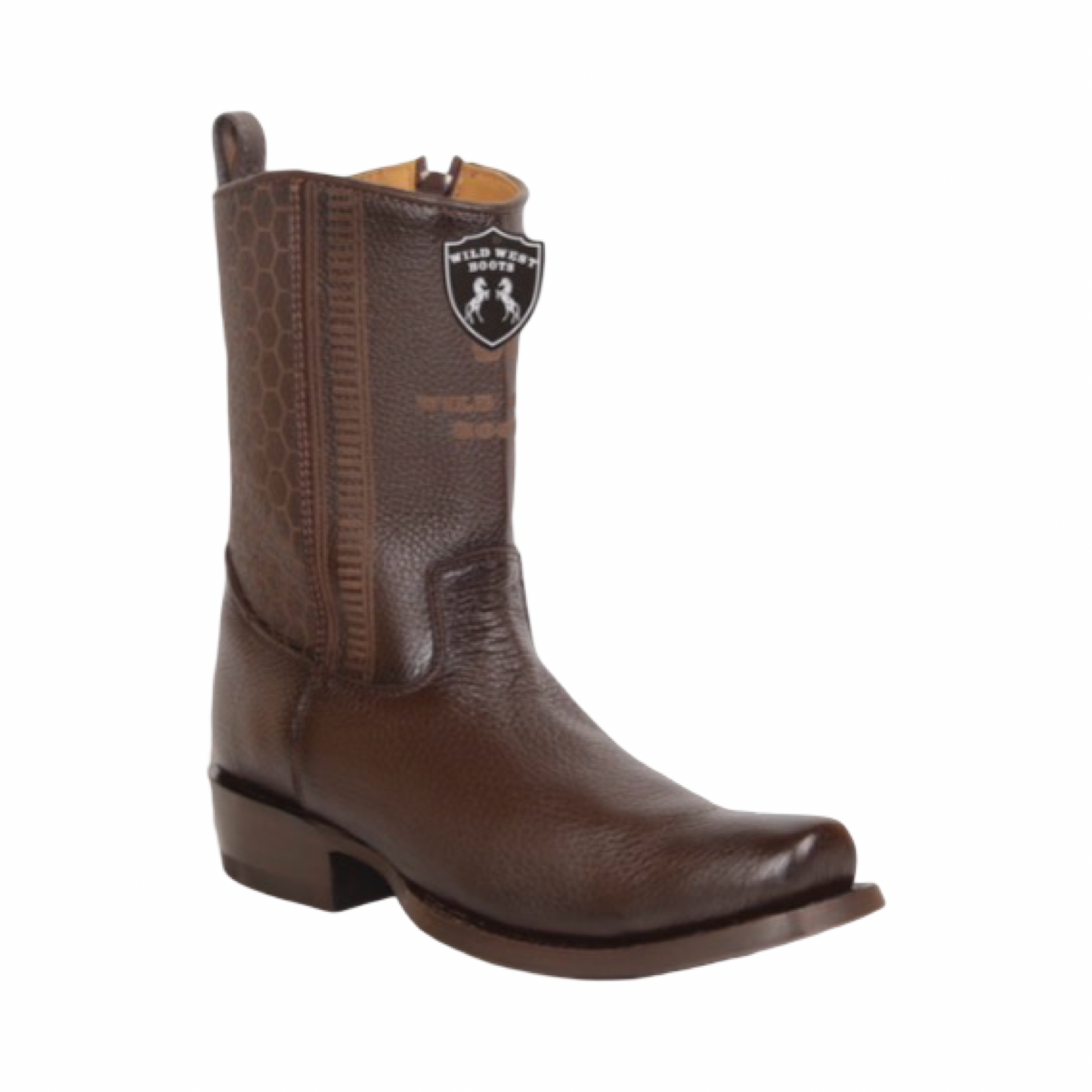 Botas de venado color café para hombre con horma Dubai de Wild West Boots.