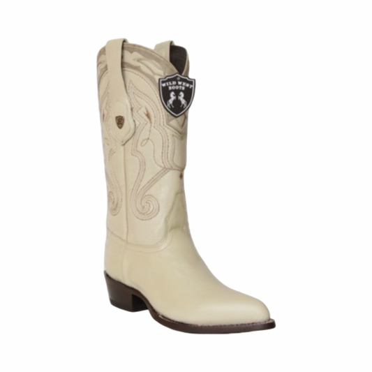 Botas de venado color hueso con horma Puntal de Wild West Boots.