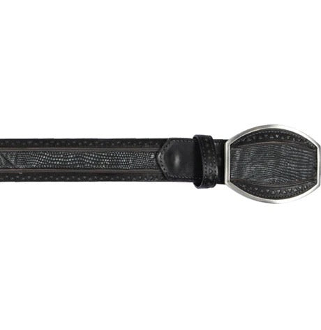 Cinto de Armadillo Negro Lijado – Diseño Fino y Artesanal