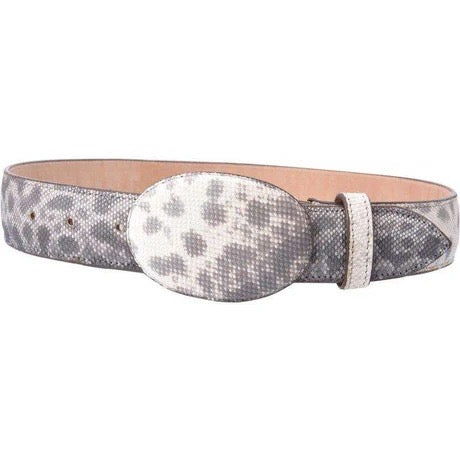 Belt with a decorative buckle on a white background