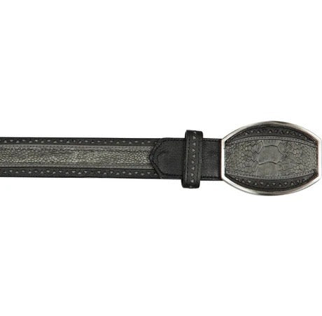 Cinto vaquero negro rústico de pata de avestruz Los Altos Boots