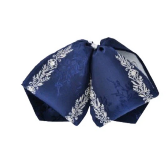 Moño Charro White Diamond azul marino con plata elegante