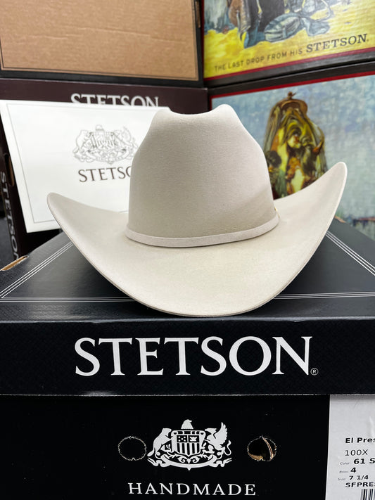 Sombrero Stetson 100X Silverbelly, clásico de elegancia con diseño artesanal