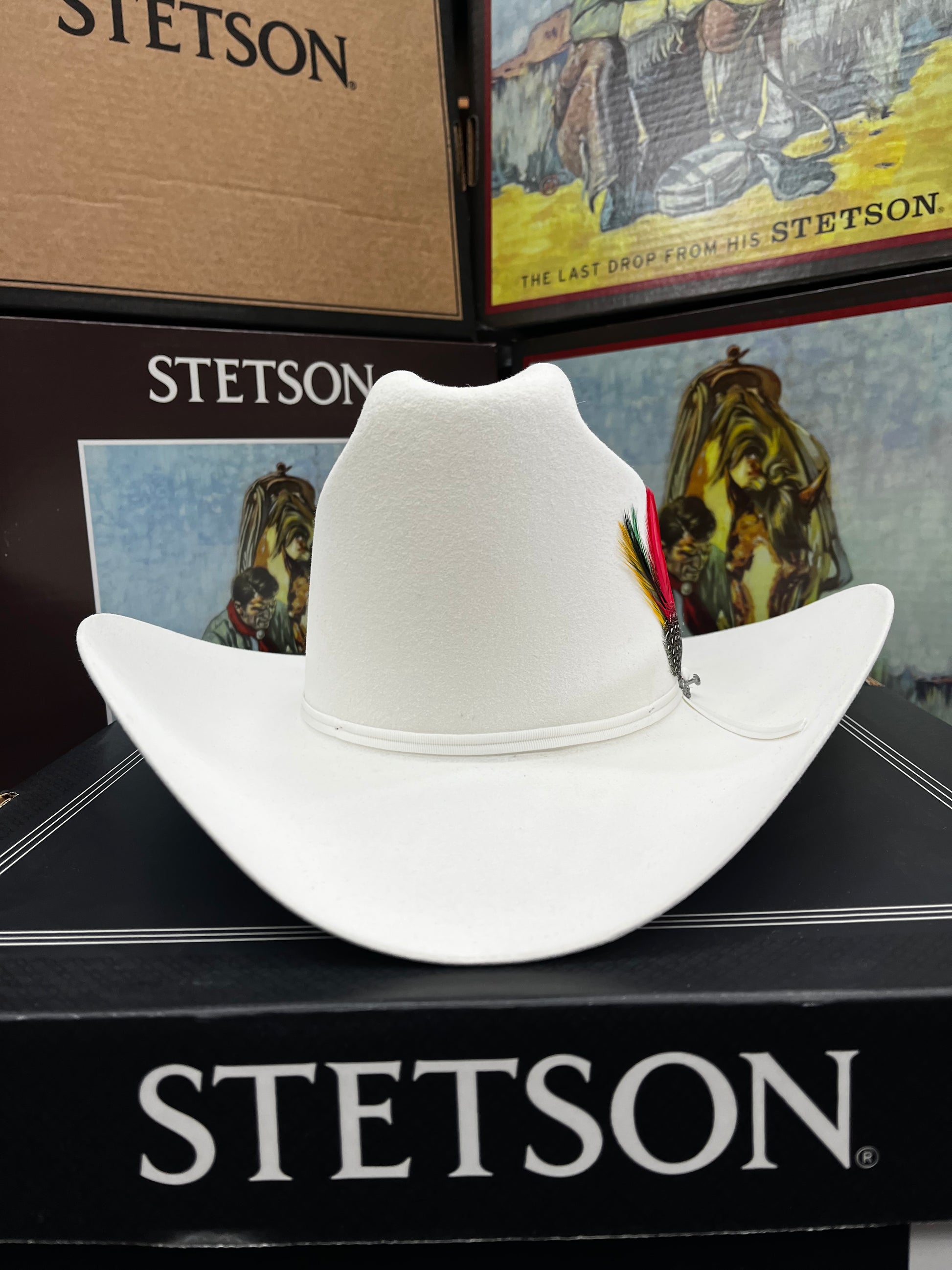 Sombrero Stetson Rancher Blanco, diseño artesanal limpio y sofisticado