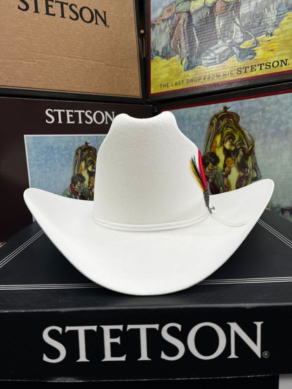 Sombrero Stetson Rancher Blanco, diseño artesanal limpio y sofisticado