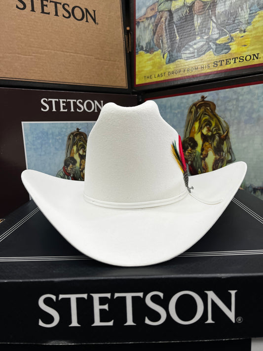 Sombrero Stetson Rancher Blanco, diseño artesanal limpio y sofisticado