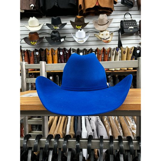 Texana vaquera color azul rey para mujer, sombrero western elegante y sofisticado.