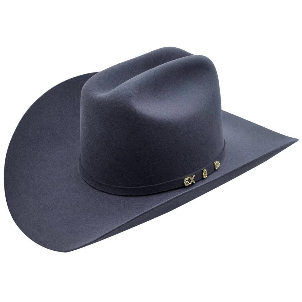Navy blue Serratelli cowboy hat with a brand logo on a white background