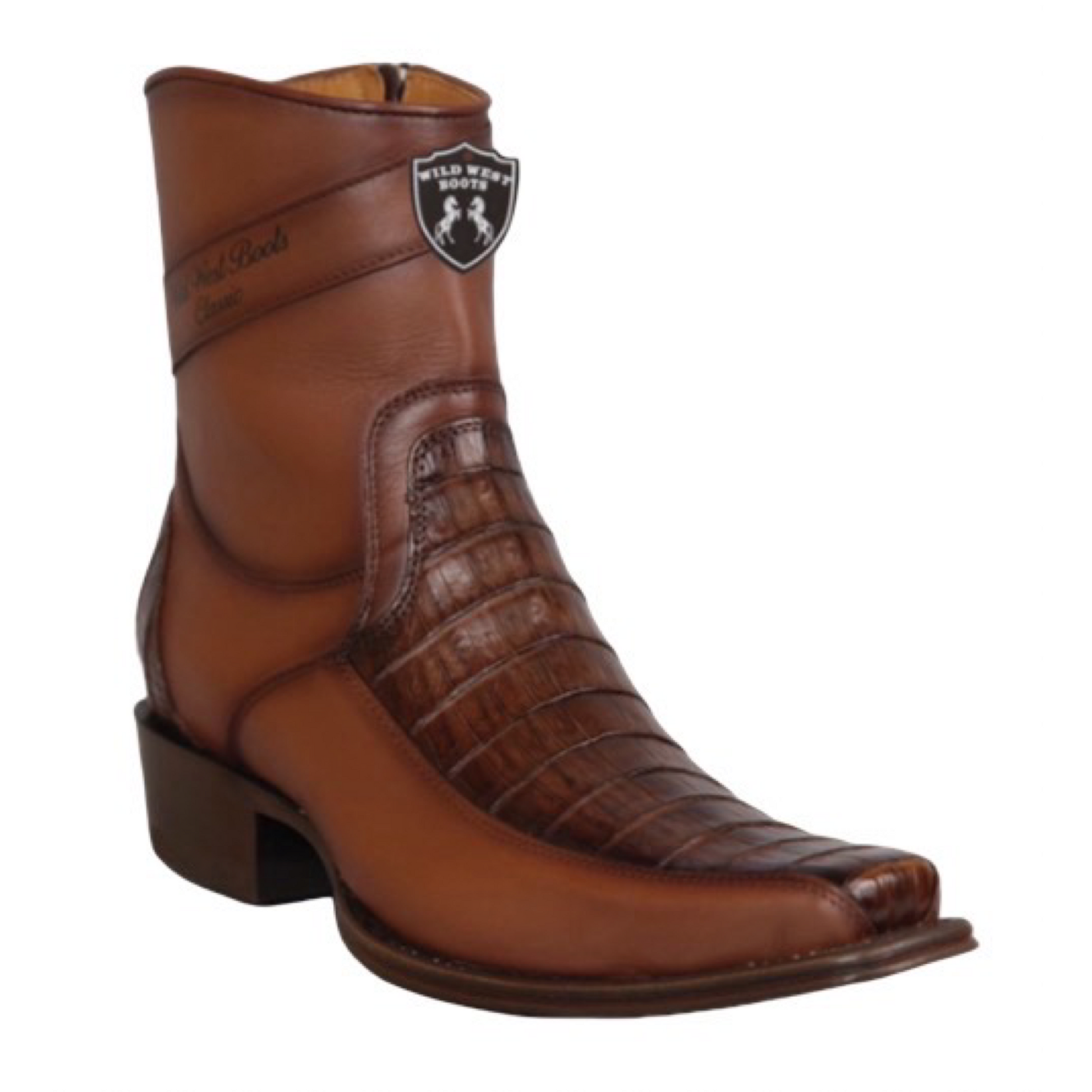 Botas Wild West de cocodrilo faded brown con horma 7X