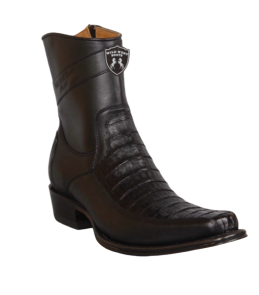 Botas Wild West de cocodrilo negro con horma 7X