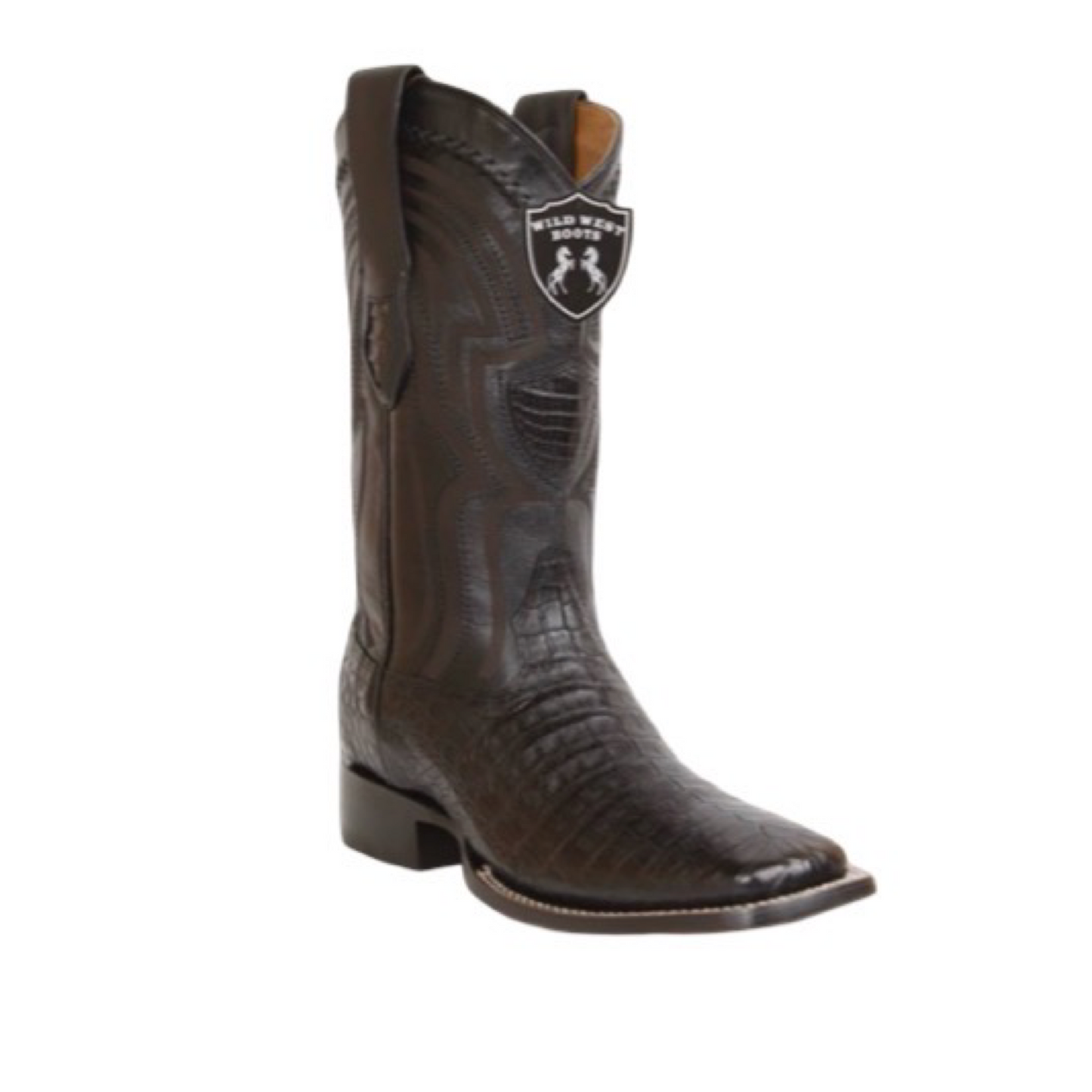 Botas Wild West de cocodrilo negro con horma rodeo