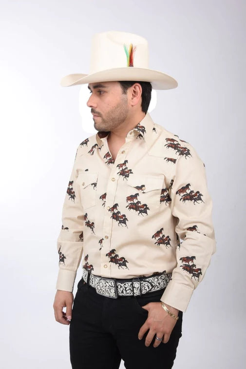 Camisa Vaquera Bordada White Diamonds