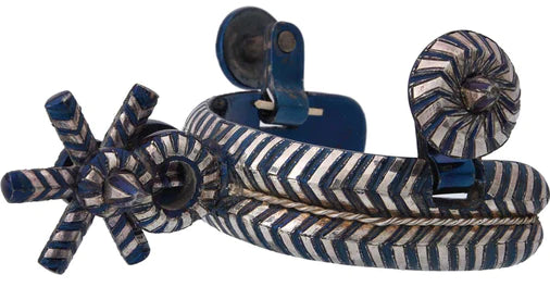 Espuelas Charras Mil Rayas de Pavon Azul - Western Spurs