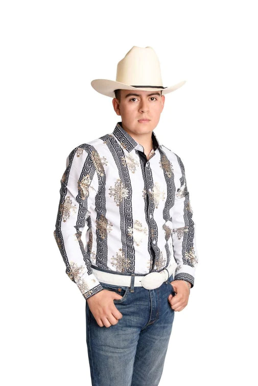 Camisa Vaquera Hombre - De Moda -  Camisa de Moda White Diamond Boots