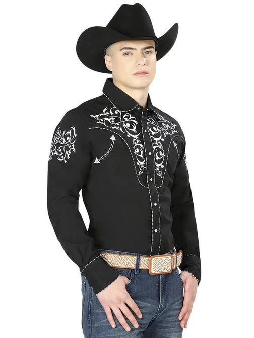 Camisa Vaquera Bordada El Señor de los Cielos