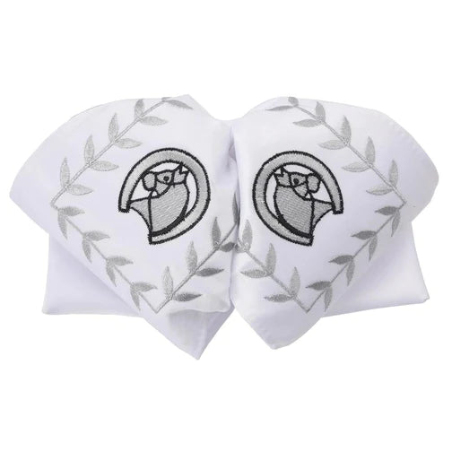 Moño Charro White Diamond blanco con figura de caballo